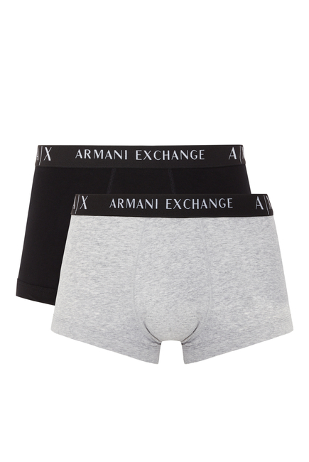 Armani Exchange Logo Waistband Boxers, Pack of Two
